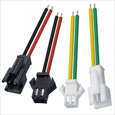 PA66 lámpara de encargo de nylon del arnés de cable JST 2.54m m SM 2 Pin Male Female Connector For LED