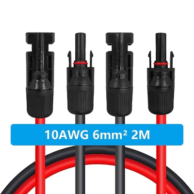 Cable solar fotovoltaico de DC 10AWG picovoltio con los conectores impermeables